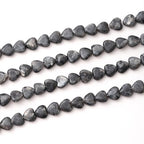 10mm Natural Black Labradorite Stone Beads Heart Shape DIY Loose Gemstone Energy Healing Crystal Charms for Jewelry Making Handmade - color: Black Labradorite