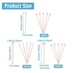 Craftdady 300pcs Rose Gold Flat Head Pins Ball Head Pins Open Eye Pins Metal Wire Headpins Set for Craft Jewelry Making (29.5-30mm) - color: Rose Gold, Eye Pins Kit