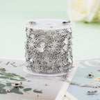 KYUNHOO Beautiful Daisy Flower Chain Roll 13 Feet Embossed Heart Chains for Jewelry Making Stainless Steel Silver Jewelry Supplies for DIY Handcrafts - color: FLower Silver