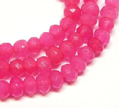 Perlin Agate & Jasper Gemstone Strand Beads 4 mm Rondelle 110 Pieces Jewellery Beads Semi-Precious Stone for Jewellery Necklace Bracelet Earrings (Pink Agate) - color: pink agate