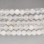 Angelstones Natural Gemstone Small Beaded Stretch Bracelet, 4mm Faceted Round Beads, Crystal Healing Bracelet for Women - color: Blue Moonstone