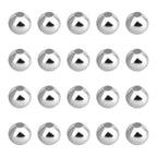 PH PandaHall 300pcs 925 Sterling Silver Plated Round Beads, 4mm Seamless Smooth Beads Waist Bead Round Ball Bead Brass Loose Spacers for Bikini Belly Chain Layered Bracelet Jewelry Making - size: 4mm