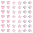Craftdady 120Pcs Heart Beads Acrylic Round Star Crackle Beads Two Tone Imitation Turquoise Loose Bead Colorful Spacer Bead for Valentine Day Bracelet Necklace Earring DIY Crafts-3 Styles - color: Two Tone Color Crackle Bead