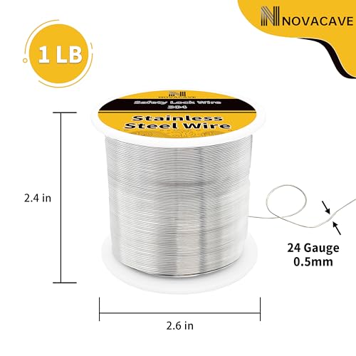 304 Stainless Steel Wire (920Ft, 0.5MM) - Jewelry Wire 1lb Spool, for Beading, and Jewelry Making - size: 0.5 Mm
