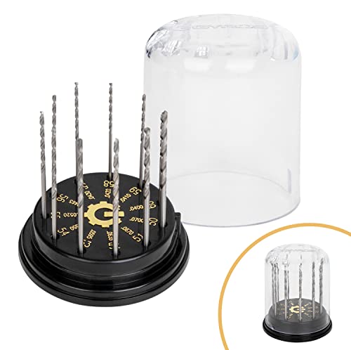 Gyros Pin Vise Hand Drill with Swivel Head and Mini Twist Drill Bit Set #50-60 11 Piece Micro Drill Bit Set - Professional Bundle for Jewelry Making, Hobby, Crafts and DIY
