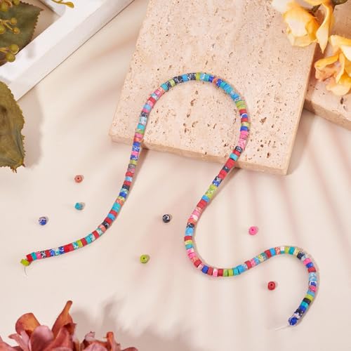 Craftdady 150pcs Stone Heishi Beads Imperial Jasper Turquoise Gemstone Loose Spacer Beads 4mm Frosted Flat Round Bracelet Bead for DIY Craft Earring Necklace Jewelry Making - color: Mixed Color 4mm