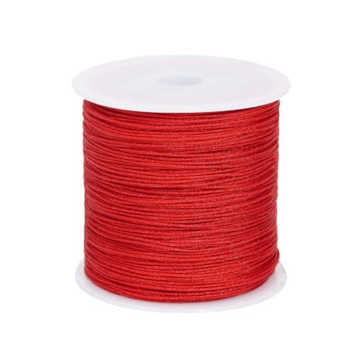 0.8mm 110Yards Nylon String Cord Braided Beading Thread for DIY Crafts Friendship Bracelets Pendant Chinese Lucky Knotting Macrame Necklaces,Jewelry Making (Red) - color: Red, size: 0.8MM
