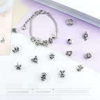 JIALEEY Wholesale Bulk Mix Tibetan Silver Tone Color Spacer Loose Beads Fit European Charm Bracelet Lot for Jewelry Making Findings DIY, 100Gram/38 Pcs