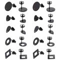 SUNNYCLUE 1 Box 30Pcs 5 Style Black Earring Posts Stainless Steel Earring Post Ear Stud with Loop Metal Earring Studs Flat Round Stud Earrings Ear Nuts for Earrings Jewelry Making DIY Women Crafts - color: 15 Pairs Black Earring Posts Findings