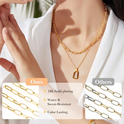 33 Ft 18k Gold Stainless Steel Paperclip Chains Roll - 3mm Width, Gold Plated Chain with Jump Rings & Lobster Clasps - color: 18K Gold Stainless Steel Paperclip Chains 33 Ft