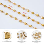 KYUNHOO 13 Feet Solid Square Links Craft Jewelry Bulk Gold Plated Necklace Chain Spool Stainless Steel Jewelry Making Chains with Lobster Clasps and Jump Rings - color: Square Gold