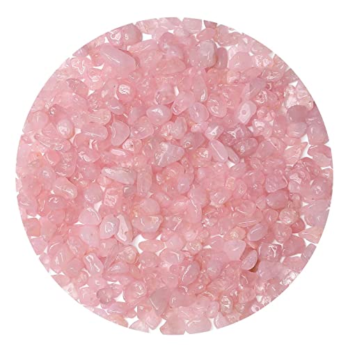 LAIDANLA Rose Quartz 400pcs Natural Chip Stone Beads 5-8mm Healing Crystal Irregular Gemstones Drilled DIY Loose Rocks Bead Crystal for Bracelet Earrings Necklace Jewelry Making Crafting - color: D-Rose Quartz