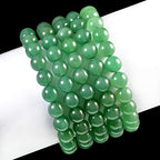AD Beads Natural Gemstone Round Beads Stretch Bracelet Healing Reiki 10mm (Aventurine) - color: Aventurine