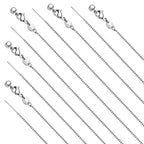 Crisjanggo 10 Pcs Adjustable Silver Necklace Chains Bulk Stainless Steel Chain for Jewelry Making with Lobster Clasps for Women - color: Silver Box