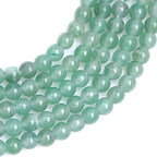 JOE FOREMAN 2MM Big Hole 6mm Green Aventurine Jade Round Natural Gemstone Semi Precious Loose Beads for Jewelry Making 15" Beaded Strand DIY Handmade Craft Supplies - size: 6mm
