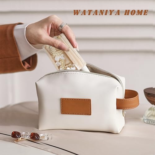Travel Jewelry Case, Small Travel Jewelry Box with 12 Velvet Jewelry Bag Mini Pouch, Portable Travel Jewelry Organizer for Rings Earrings Necklaces (Beige 12 Pcs) - color: Beige 12 Pcs