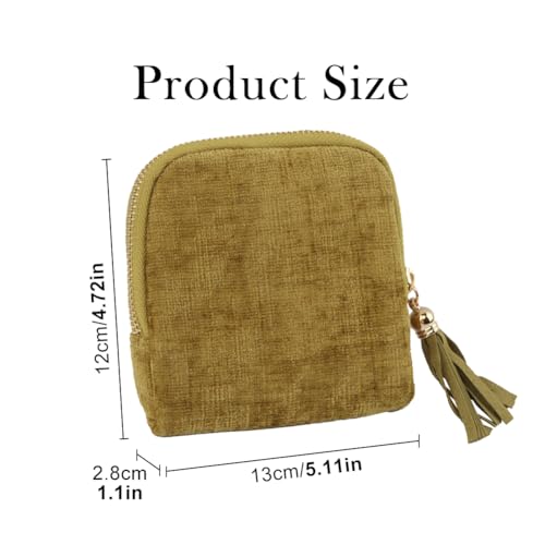 Travel Jewelry Case, Soft Velvet Organizer Pouch with 5 Compartments & Tassel Zipper, Anti-Scratch Jewelry Bag Storage Holder for Bangle Bracelets Earrings Necklace, Women Gifts - color: Grass Green