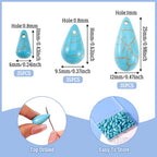 105Pcs Synthetic Turquoise Teardrop Beads Top Drilled Water Drop Stone Beads Dyed Drop Gemstone Spacer Beads for DIY Necklace Bracelet Earring Jewelry Making - color: Dark Turquoise # Teardrop