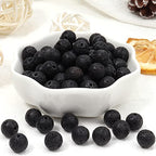 35pcs 10mm Natural Stone Beads Black Lava Beads Energy Crystal Healing Power Gemstone for Jewelry Making, DIY Bracelet Necklace - color: Black Lava, size: 10mm