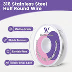 20 Gauge Half Hard 316 Stainless Steel Half-Round Wire 0.8x0.4mm 45 Ft – Durable, Ideal for Jewelry, Crafts & Industrial Use - color: 20 Gauge/0.8x0.4mm