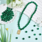 1 Box 94-98PCS 8MM Natural Green Jade Gemstone Round Beads with Elastic Thread Stone Energy Power Crystal Chakra Patrick Polished Bead for Jewelry Making Necklace Bracelet DIY Craft Supply