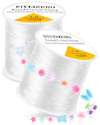 2 Rolls FIVEIZERO Elastic Bracelet String Cord – 0.4/0.5/0.6/0.7/0.8/1mm Clear Stretchy Bead Cord, 218 Yards Total for Bracelets, Necklaces, Beading, and Jewelry Making - size: 1mm Round Crystal Clear (2 Pack)