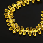 200pcs Czech 12mm Faceted Teardrop Briolette Crystal Glass Loose Beads Pendant Drop Spacer Bulk Light Topaz Yellow for DIY Jewelry Making CCT2-9 - color: Light topaz, size: 12x6mm - 200pcs