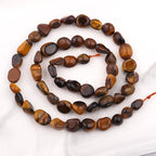 Natural Stone Beads 6-8mm Tiger Eye Oval Irregular Freeform Tumbled Loose Gemstone Beads for Jewelry Making 15 Inch Strand 50-55 Pcs - color: Tiger's Eye-1 strand15”-approx. 55 beads