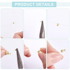 UNICRAFTALE 300Pcs Surgical Stainless Steel Crimp Beads Rondelle Spacer Beads Golden Small Beads Knot Crimp Covers End Tip Metal Beads for DIY Bracelet Jewelry Making 1mm Hole