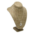 Novel Box Burlap Bust Stand Jewelry Necklace Display 6.5x4x10 Inches - Freestanding Travel Necklace Holder Stand - Necklace Mannequin Organizer Stands - Necklace Displays Medium - color: Burlap, size: Medium