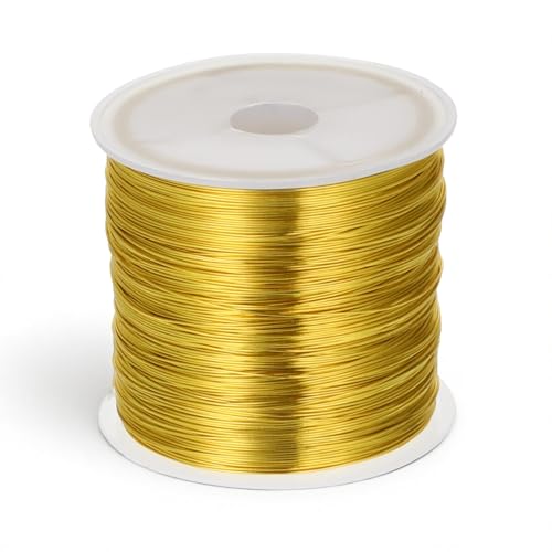 Gold Wires for Jewelry Making, 328Ft 0.4MM Tarnish Resistant Beading Wire 26 Gauge Thin Gold Wire for Bracelet Making and DIY Artwork