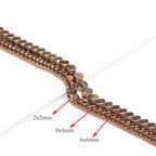 AD Beads Natural Hematite Gemstone Faceted Square Cube Loose Beads 16" 2x2mm 4x4mm (4x4mm, Metallic Copper) - color: Metallic Copper, size: 4x4mm