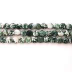 6mm Faceted Natural Green Spot Stone Beads Coin Disc Gemstone Spacer Beads for Jewelry Making DIY Bracelet Necklace - color: Green Spot