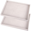 2 Pcs 13.8" x 9.5" Velvet Jewelry Tray Jewelry Display Tray Flat Tray, Stackable Empty Plate Trays for Earrings Necklaces Bracelet Rings Display Showcase - Beige - color: Beige, size: Flat Tray 13.8"x9.5"