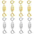 S925 Sterling Silver Magnetic Necklace Clasps and Closures,Magnetic Necklace Clasp for Jewelry Making Supplies (4golden+4silvery) - color: 4golden+4silvery