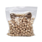INSPIRELLE 320pcs 14mm Natural Wood Beads Unfinished Round Wooden Loose Beads Wood Spacer Beads with 10M Jute Twine for Craft Making Home Decoration - size: 14mm