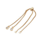 DanLingJewelry 10Pcs 18K Gold Plated Adjustable Slider Bracelet Slider Extender Chains with Cubic Zirconia for Jewelry Making - color: StyleⅢ-10 pcs-Golden