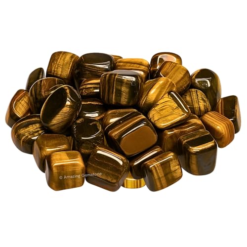 Amazing Gemstone Tiger Eye Crystal Tumbled Stones Polished Rocks - Natural Gem Stones for Healing - DIY Crystals for Protection (1 Piece) - color: Tiger Eye