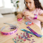 Melissa & Doug Design-Your-Own Jewelry-Making Kits - Bangles, Headbands, and Bracelets DIY Jewelry, Decorate with Stickers, Bracelet and Headband Crafting Set for Kids Ages 4+