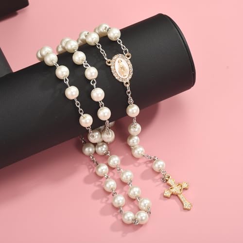 Jiali Q 20 Piece Set Rhinestone Cross Connectors and Pendants for Jewelry Making (Gold Our Lady of Grace) - color: GOLD Our Lady of Grace