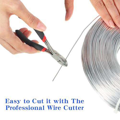 TecUnite Aluminum Craft Wire for Sculpting Bendable Metal Beading Wire for DIY Jewelry Making (1 Roll,Silver,100 m x 0.8 mm) - size: 100 m x 0.8 mm