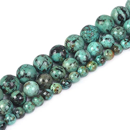 Natural A Grade African Turquoise 6mm Gemstone Round Loose Beads Strand for DIY Bracelet Necklace Jewelry Making Bead - color: A Grade African Turquoise, size: 6mm