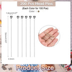 MECCANIXITY 200Pcs Plated Ball Head Pins Jewelry Making 24 Gauge 16mm Wire Head Pins Brass Ball Head Pins End Head Pins for DIY Craft Necklaces Bracelets Earrings, Bronze and Silver - color: Bronze and Silver, size: 16mm