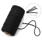 Anvin Cotton Twine - Natural Jute Packing & Wrapping Twines (Black, White) - 984 Feet, 10 Ply, 2mm Thick - Ideal for Bakers, Butchers, Arts & Crafts, Gardening - Pack of 3 - color: Black & White & Jute