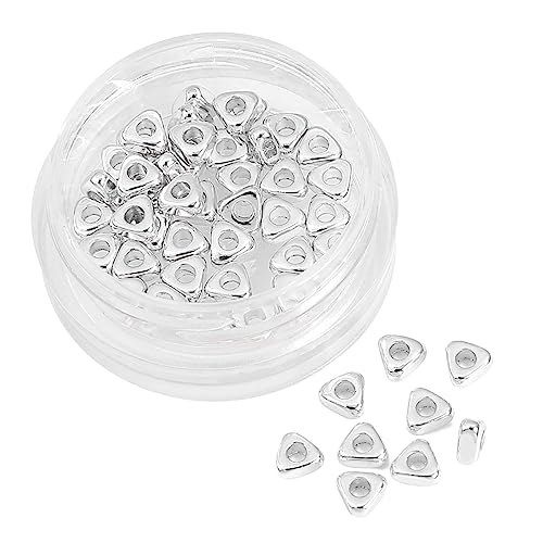 BEADIA Silver Plated Triangle Spacer Beads 4x2mm 50pcs for Jewelry Making Findings Non Tarnish - color: Silver, size: 4x2mm Triangle