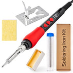 Soldering Iron Kit, 60W 120V Digital LED Display 5-in-1, Solder Wire, Flux Rosin Paste, Mini Stand, Sponge, Portable Fast Heating Welding Tool for Electric Repair Hobby DIY from Plusivo - color: Digital Soldering Iron Kit 7