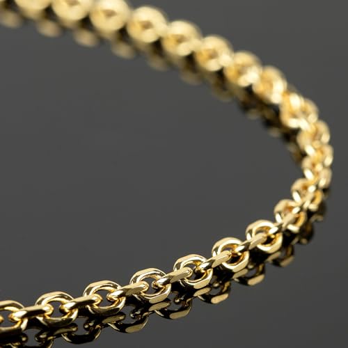 YOUBEIYEE 5 Meters 18K Gold Plated Jewelry Chains Bulk Diamond Cut Cable Chain Link Light Gold Chain Necklace DIY for Men and Women - color: Cable