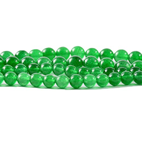 RayLineDo® 48Pcs 8mm Natural Bright Candy Green Malay Jade Stone Round Beads Loose Beads Wholesale for Jewelry Making - color: Green Malay Jade, size: 8mm