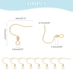 UNICRAFTALE 100Pcs Real 18K Gold Plated Earring Hooks Stainless Steel French Hooks with Horizontal Loop Metal Ear Wires Drop Earring Finding for Jewelry Making DIY Earrings Findings 17x18x2.4mm - size: 17mm Long