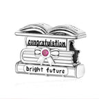 Love Family Friendship Graduation Mothers Nurses Day S925 Bead Pendant Charms for Pandora Bracelets Necklaces, Gifts Women, for Anniversary Birthday Valentines Day Christmas, Silver Gold - style: Grad-Graduation Congratulation Charm